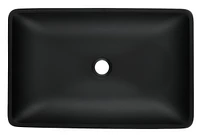 Streamdale Furniture Black Matte Rectangular Vessel Sink with Faucet and Drain