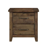 Streamdale Furniture Rustic Bedroom Nightstand Solid Rubberwood