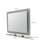 Streamdale Furniture Led Crystal Mirror Light With Dimmable Lights