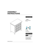 Gray Solid Wood 3-Drawer Nightstand
