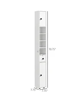 Streamdale Furniture 71" Tall White Storage Cabinet with Adjustable Shelves