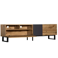 80" Tv Stand with Double Storage & Drop Down Door
