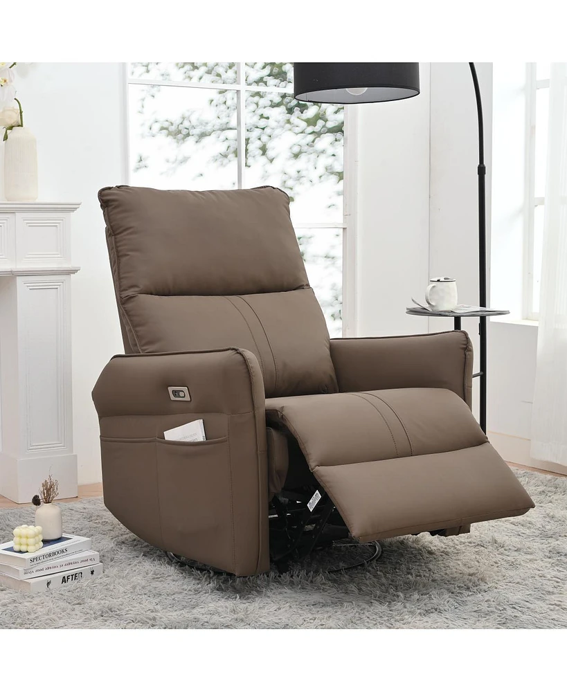 Streamdale Furniture Brown Recliners: Swivel Rocker Chair, Electric Sofa & Glider