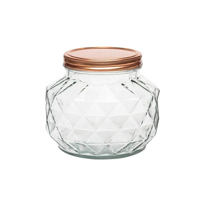 Amici Home Dakota Clear Glass Canister, Copper, Small, 56 Ounce