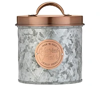 Amici Home Bristol Food Storage Metal Canister, For Kitchen & Household, Silver Copper, Small, 52 oz