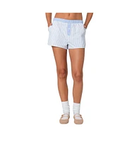 Edikted Women's Oaklie Mix Striped Boxer Shorts