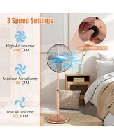 Slickblue 16 Inch Pedestal Standing Fan Oscillating Pedestal Fan with 3 Speeds and Adjustable Height