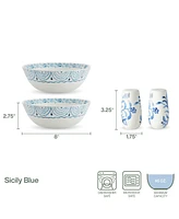 Fitz and Floyd Sicily Serve Bowls Plus Salt Pepper Set