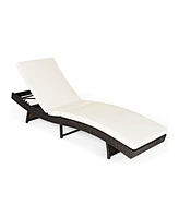 Slickblue Patio Folding Chaise Lounge with 5 Adjustable Levels and Cushion