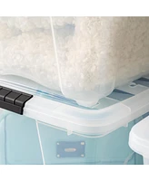 Iris 6 Pack 53qt Clear View Plastic Storage Bin with Lid and Secure Latching Buckles