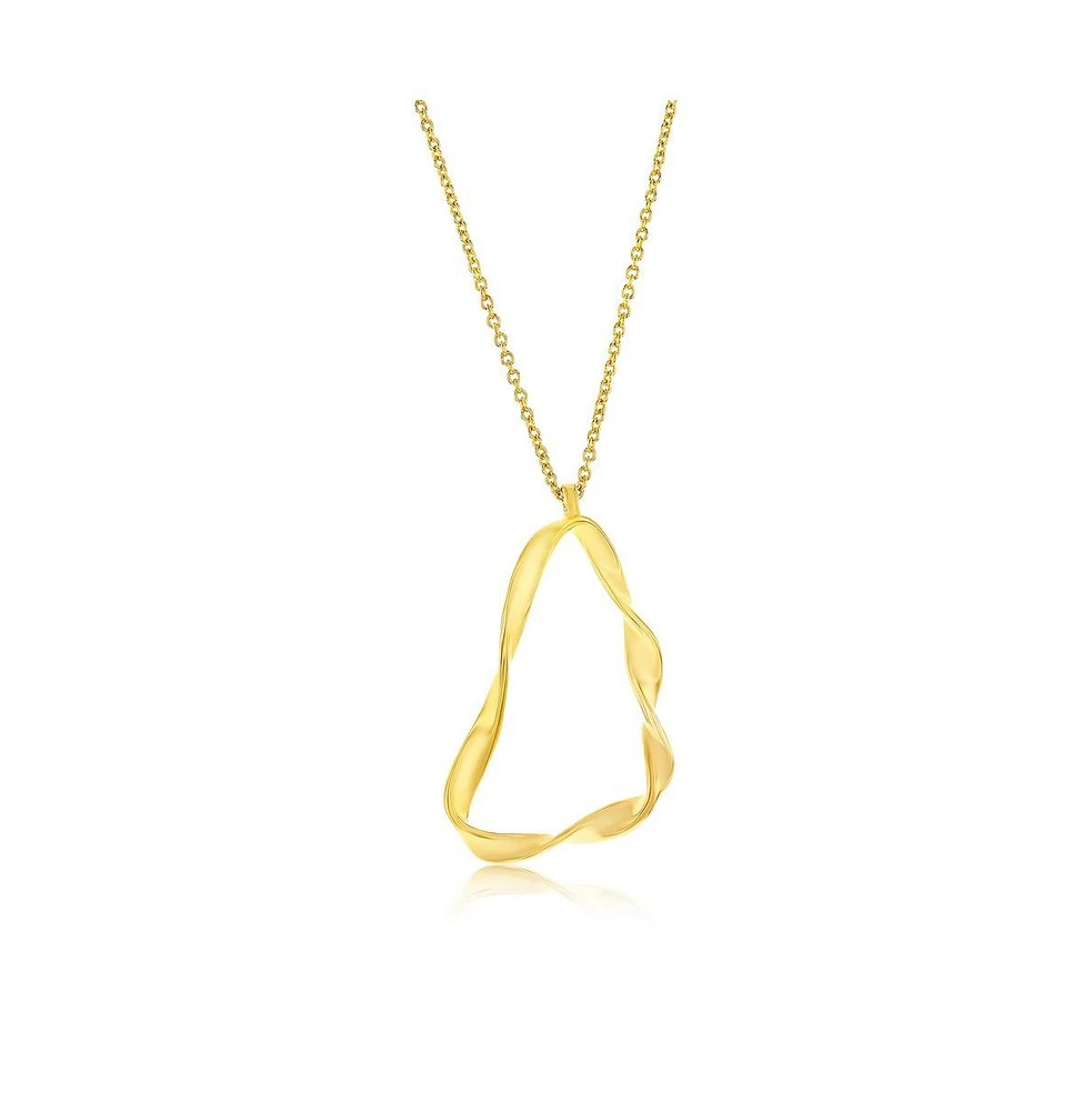 Simona Gold Plated Over Sterling Silver Twisted Triangle Design Necklace