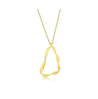 Simona Gold Plated Over Sterling Silver Twisted Triangle Design Necklace