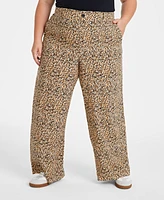 On 34th Trendy Plus Leopard Printed Wide-Leg Pants, Created for Macy's