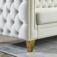 82.2" Velvet L-Shaped Corner Sofa, 5-Seater
