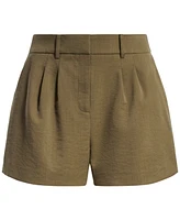 Bcbg New York Women's Washed Twill Pleated Shorts