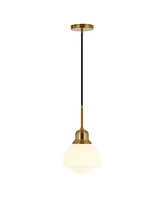 Hudson & Canal Brooks 8.12" Wide Pendant with Glass Shade