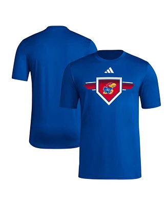 Adidas Men's Royal Kansas Jayhawks 2023/24 Aeroready Homeland Plate Pregame T-Shirt