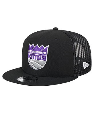 New Era Men's Gray Sacramento Kings Evergreen Meshback 9FIFTY Snapback Hat