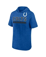 Fanatics Men's Heather Royal Indianapolis Colts Push Short Sleeve Pullover Hoodie