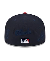 New Era Men's Navy/Red Atlanta Braves Multi Logo 59FIFTY Fitted Hat