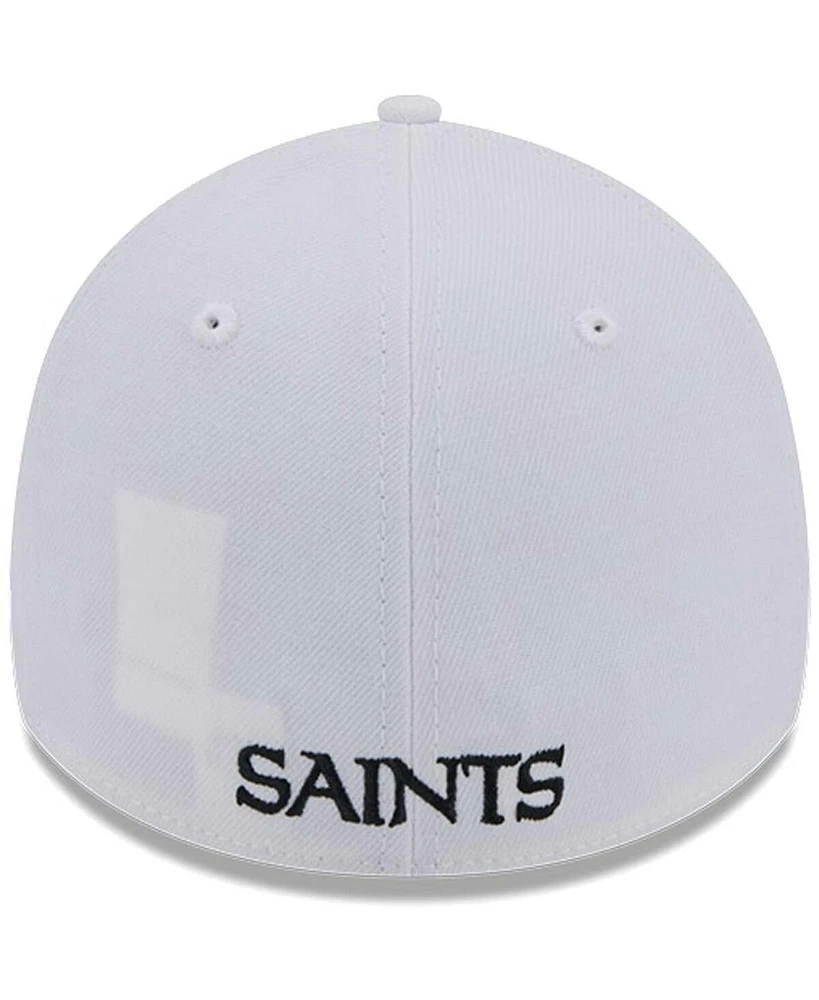 New Era Men's White Orleans Saints Main 39THIRTY Flex Hat