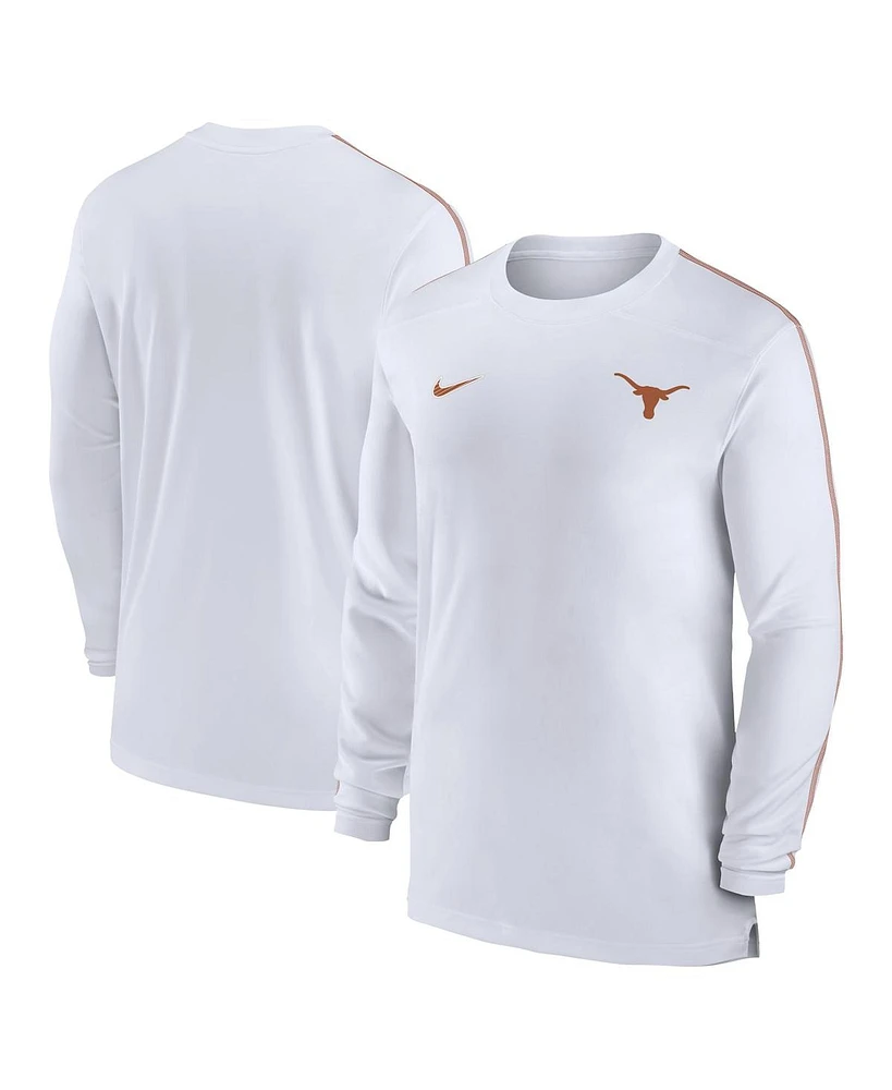 Nike Men's Texas Longhorns 2024 Sideline Coach Uv Performance Long Sleeve T-Shirt