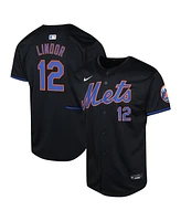 Nike Big Boys and Girls Francisco Lindor Black New York Mets Alternate Limited Player Jersey