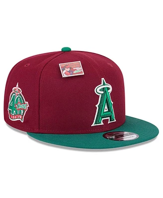 New Era Men's Cardinal/Green Los Angeles Angels Strawberry Big League Chew Flavor Pack 9FIFTY Snapback Hat