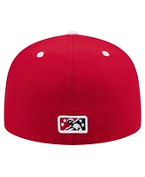 New Era Men's Red Erie SeaWolves Theme Night Fauxback 59FIFTY Fitted Hat