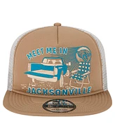 New Era Men's Tan Jacksonville Jaguars Meet Me 9FIFTY Snapback Hat