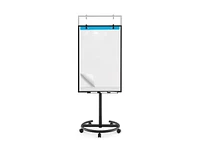 Slickblue Height-Adjustable Mobile Whiteboard with Round Stand Paper Clips-Black