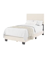 Amber & Emily Upholstered Modern Single Boucle Bed