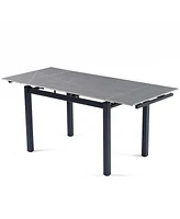 Simplie Fun Modern Grey Expandable Dining Table for Small Spaces