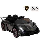 Slickblue 12V Licensed Lamborghini 4WD Kids Ride-on Sports Car with 2.4G Remote-Red