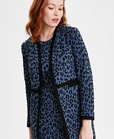 Kasper Petite Trimmed Open-Front Topper Jacket