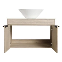 30" Modern Design Float Bathroom Vanity With Ceramic Basin Set