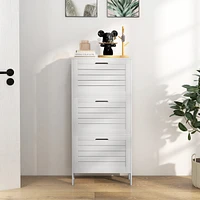 Entryway Shoe Storage Cabinet with 3 Flip Drawers
