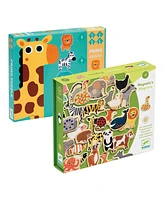 Djeco Wooden Animal Magnets & Jungle Progressive Animal Puzzles