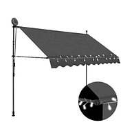 vidaXL Manual Retractable Awning with Led 98.4" Anthracite