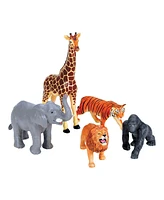 Kaplan Early Learning Company Jumbo Animals Set of 18 - Farm, Jungle, Pets