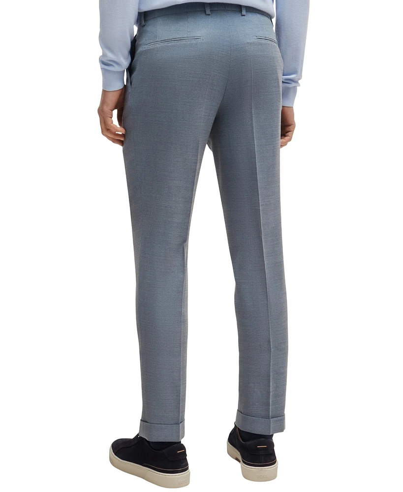 Boss by Hugo Men's Micro-Patterned Wool Blend Slim-Fit Suit
