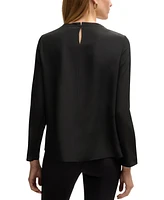 Boss by Hugo Women's Pleated Front Long-Sleeved Blouse