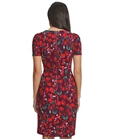 Calvin Klein Petite Floral Short-Sleeve Sheath Dress