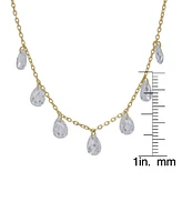 Macy's 14K Gold Plated Cubic Zirconia Teardrop Necklace