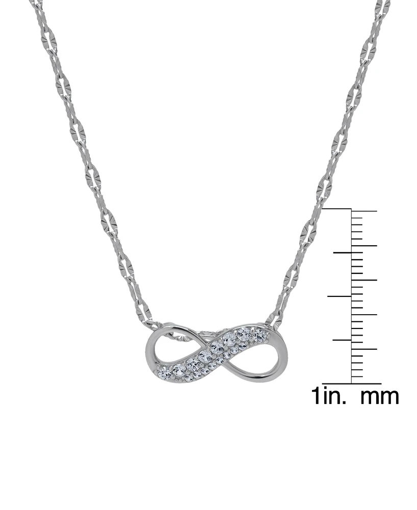 Macy's Silver-Plated Cubic Zirconia Infinity Pendant Necklace