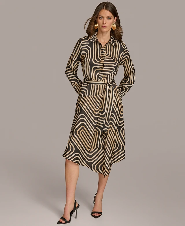 a line dress for winter Wool Winter Dress with Belt from NikkaPlace