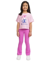 Champion Little Girls Logo Graphic T-Shirt & Flare Leggings, 2 Piece Set