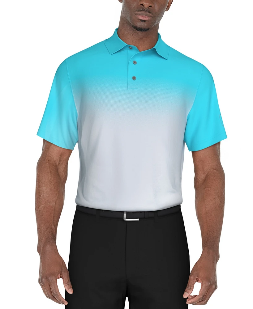 Pga Tour Men's Classic-Fit Stretch Performance Interlock Ombre Golf Polo Shirt