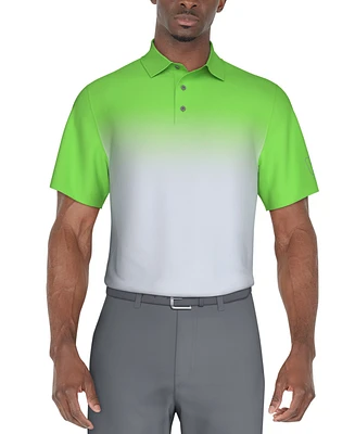 Pga Tour Men's Classic-Fit Stretch Performance Interlock Ombre Golf Polo Shirt