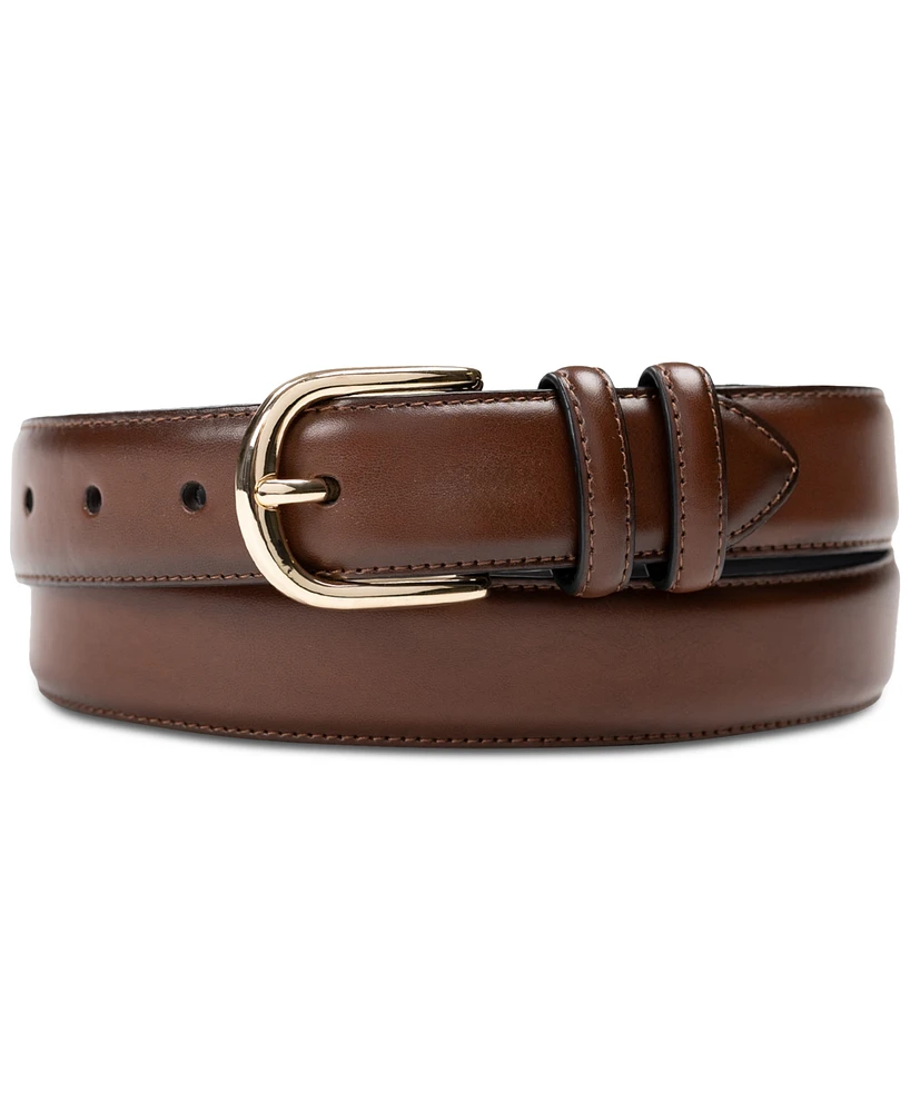 Club Room Men's Feather-Edge Double Loop Dress Belt, Created for Macy's